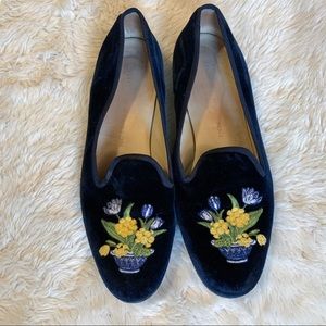 Stubbs & Wootton Embroidered Flats Size 8 Narrow